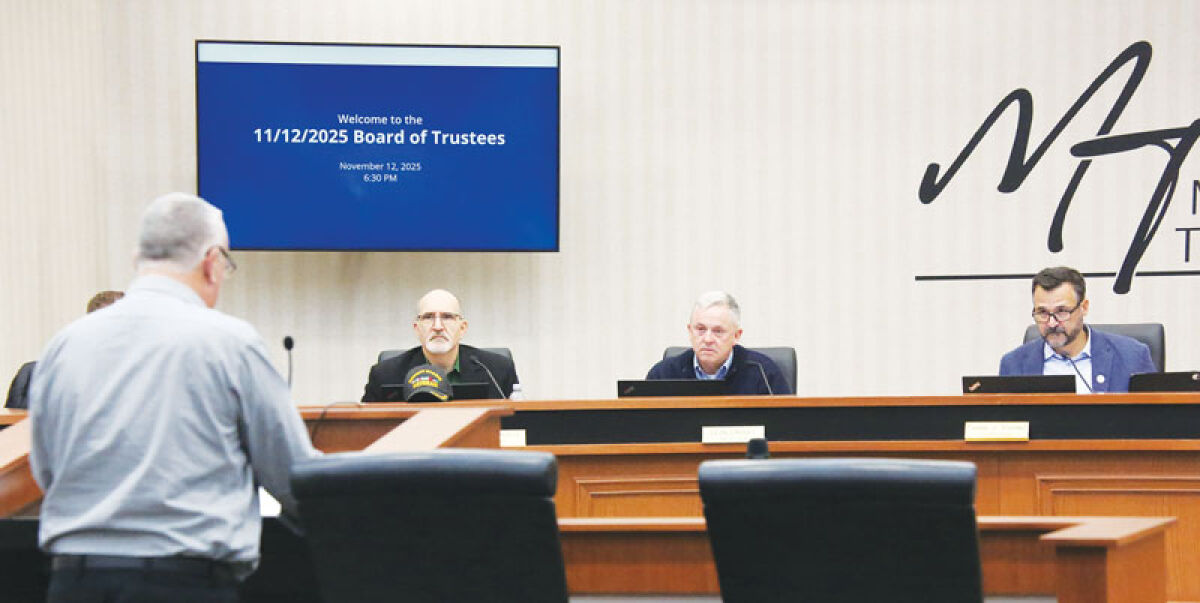  Macomb Township Parks and Recreation Director Salvatore DiCaro speaks to the township’s Board of Trustees on Nov. 12 about changes to the cost of dog park memberships and building rentals at Lucido River Park. 