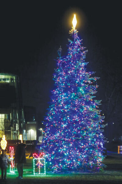  Lights cover a Christmas tree at the Southfield Municipal Campus two years ago. 