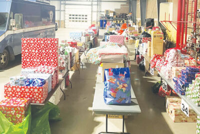  Gifts are piled up at  the Troy Police Department  for Operation Blue Sleigh.  