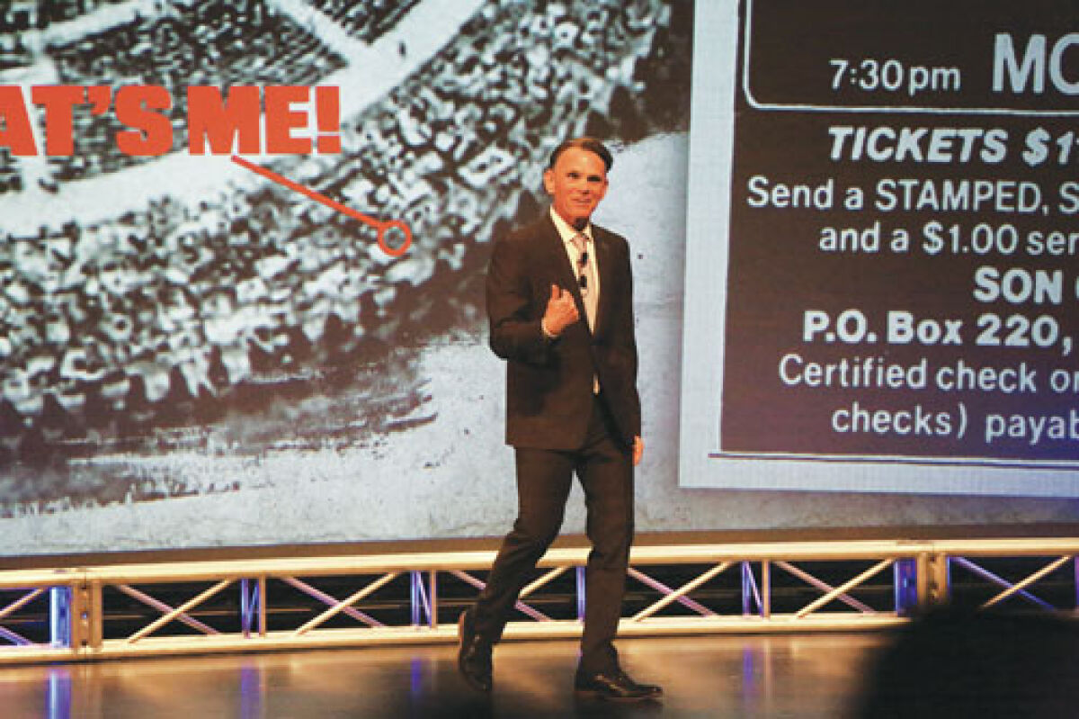  Macomb County Executive Mark Hackel discusses the transformation of Freedom Hill at the 2025 State of Macomb County event on Dec. 3. Part of that discussion included a look back to the venue’s first concert, which Hackel said he attended. 