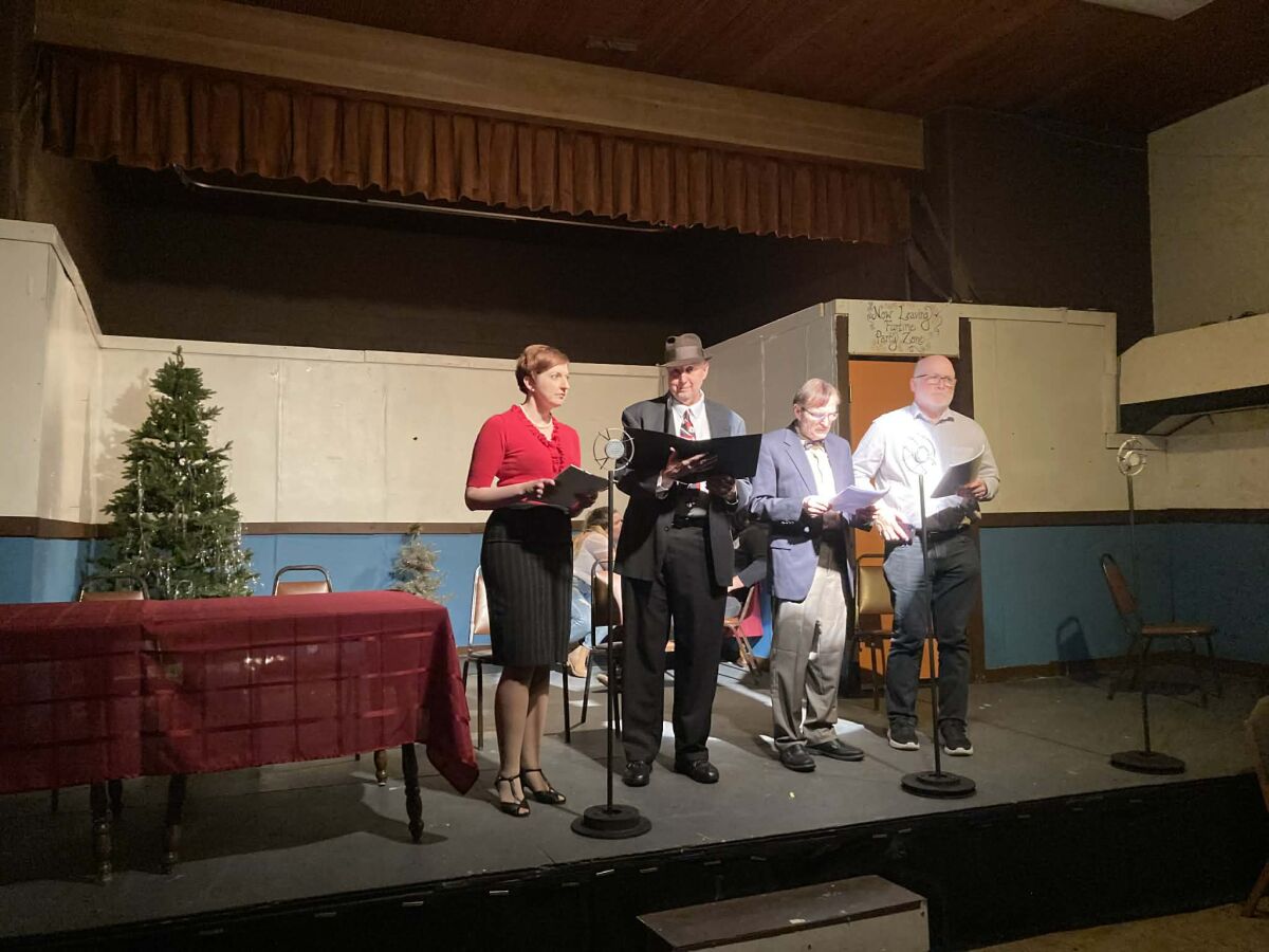  The cast of “An Evening of Radio Plays” rehearses Dec. 3 at Peace Lutheran Church, 17029 W. 13 Mile Road in Southfield.  