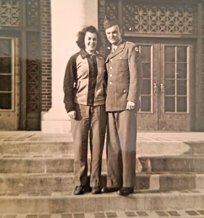  Maryellen Robbins poses for a photo with her husband, Army Sgt. James W. Robbins. 
