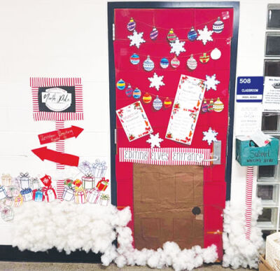  Warren Woods Middle School staff and students came up with different ways to decorate their doors for the holiday season.  