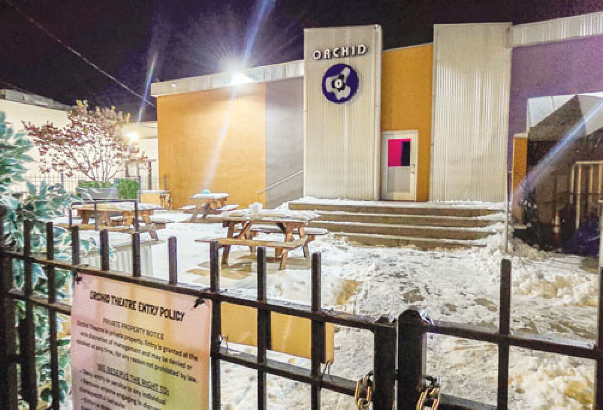  The shooting outside the Orchid Theatre on April 13 took place near the patio area, where the victim was found by police. 