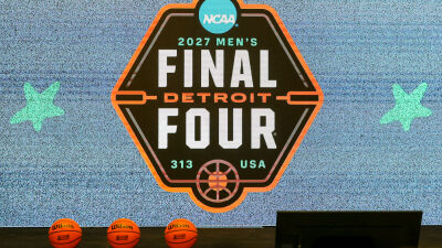  The 2027 Men&rsquo;s NCAA Tournament Final Four in Detroit logo features the city&rsquo;s famous area code. 