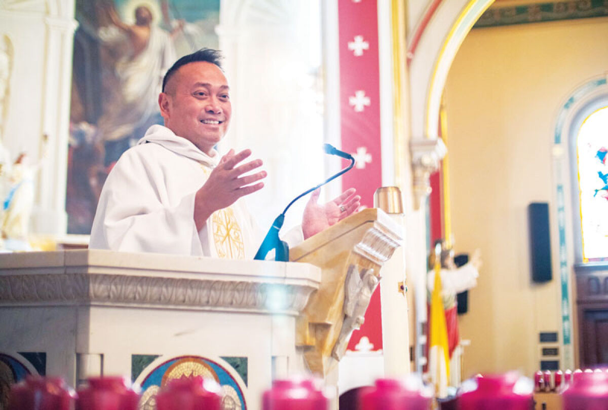  The Rev. Leo Patalinghug talks to a congregation at a past event. 